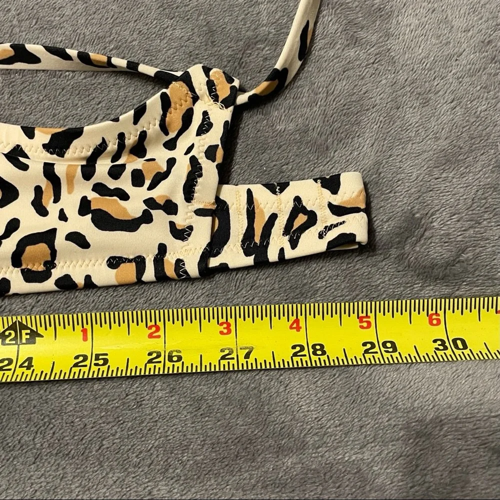 Leopard 🐆 Animal Print Bikini 👙 Top Bra with Rose Gold Hook